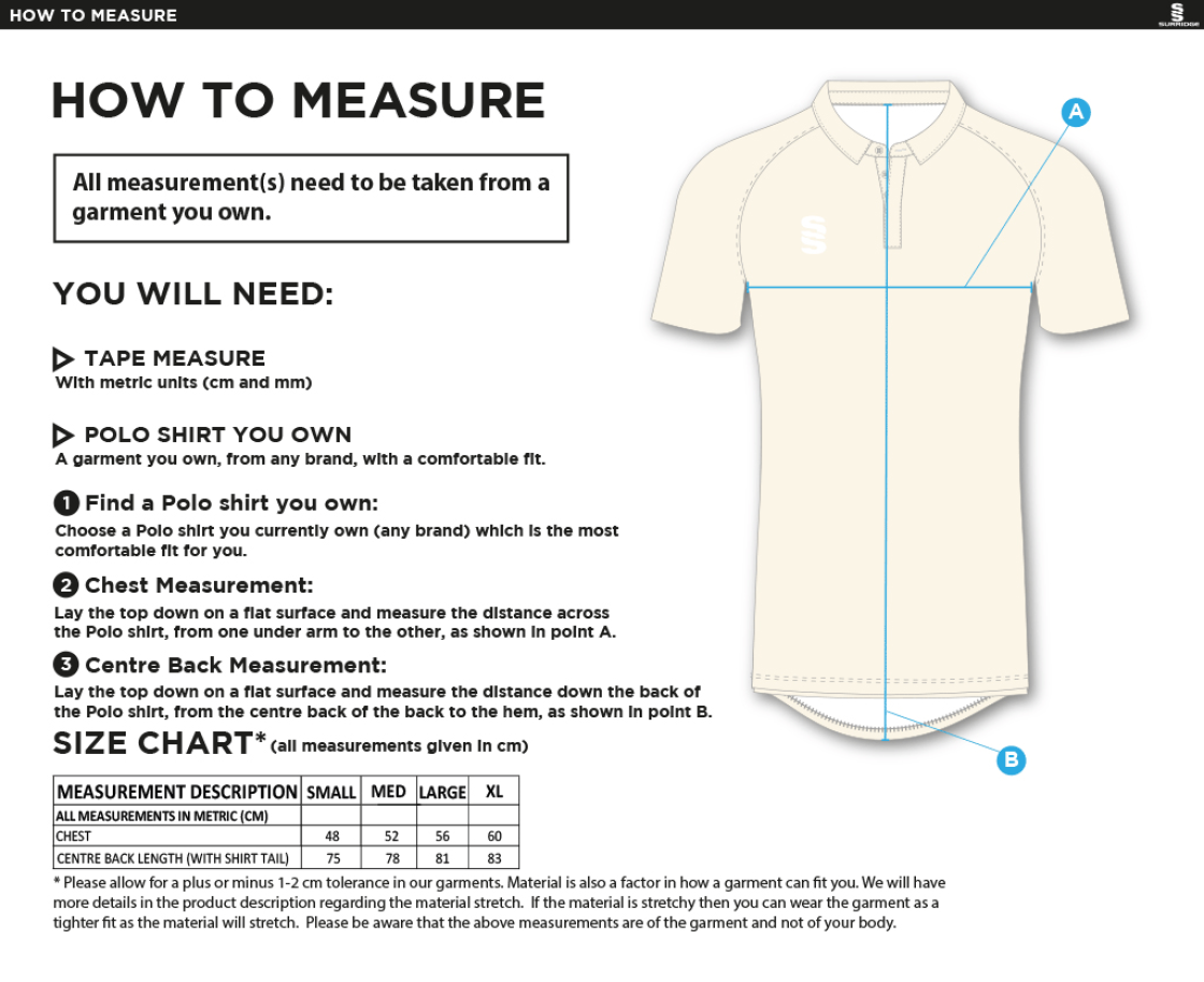 Leicestershire County Short Sleeve Replica - Adults Fit - Size Guide