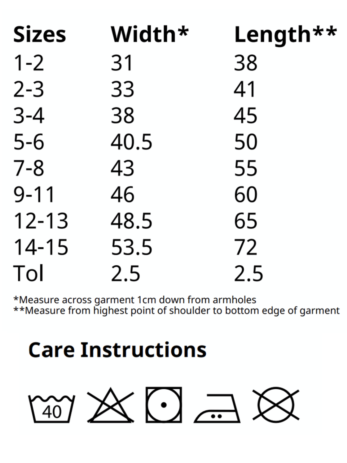 Leicestershire  T-Shirt - Youth's Fit - Size Guide