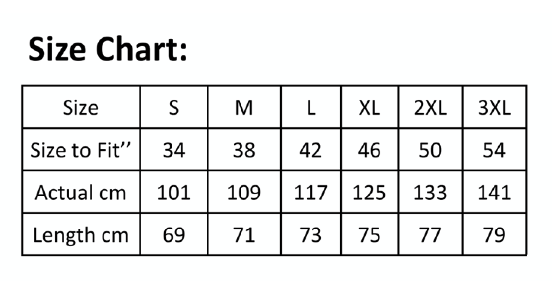 Leicestershire Lightweight Hoodie - Size Guide